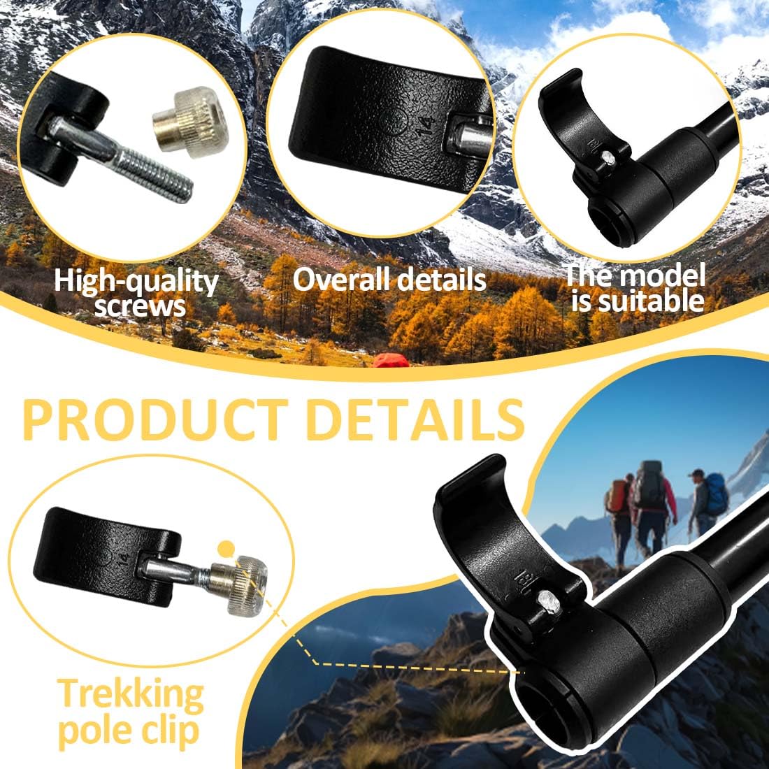 8 pezzi di ricambio per bastoncini da trekking, blocco esterno per bastoncini da arrampicata, 14 Mm per Bastoncini da Arrampicata con Blocco Esterno per Bastoncini