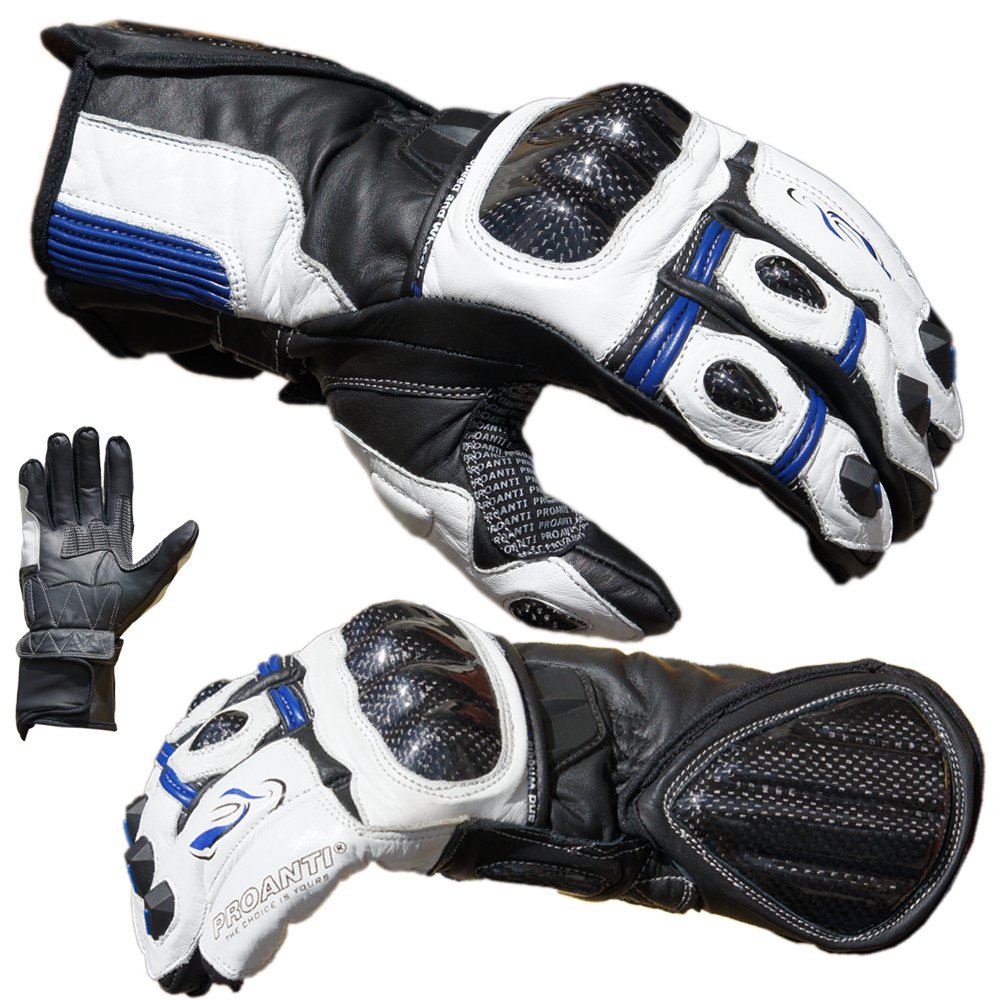PROANTI Gants Moto Pro Racing Moto Gants en Cuir de Tailles : M – XL