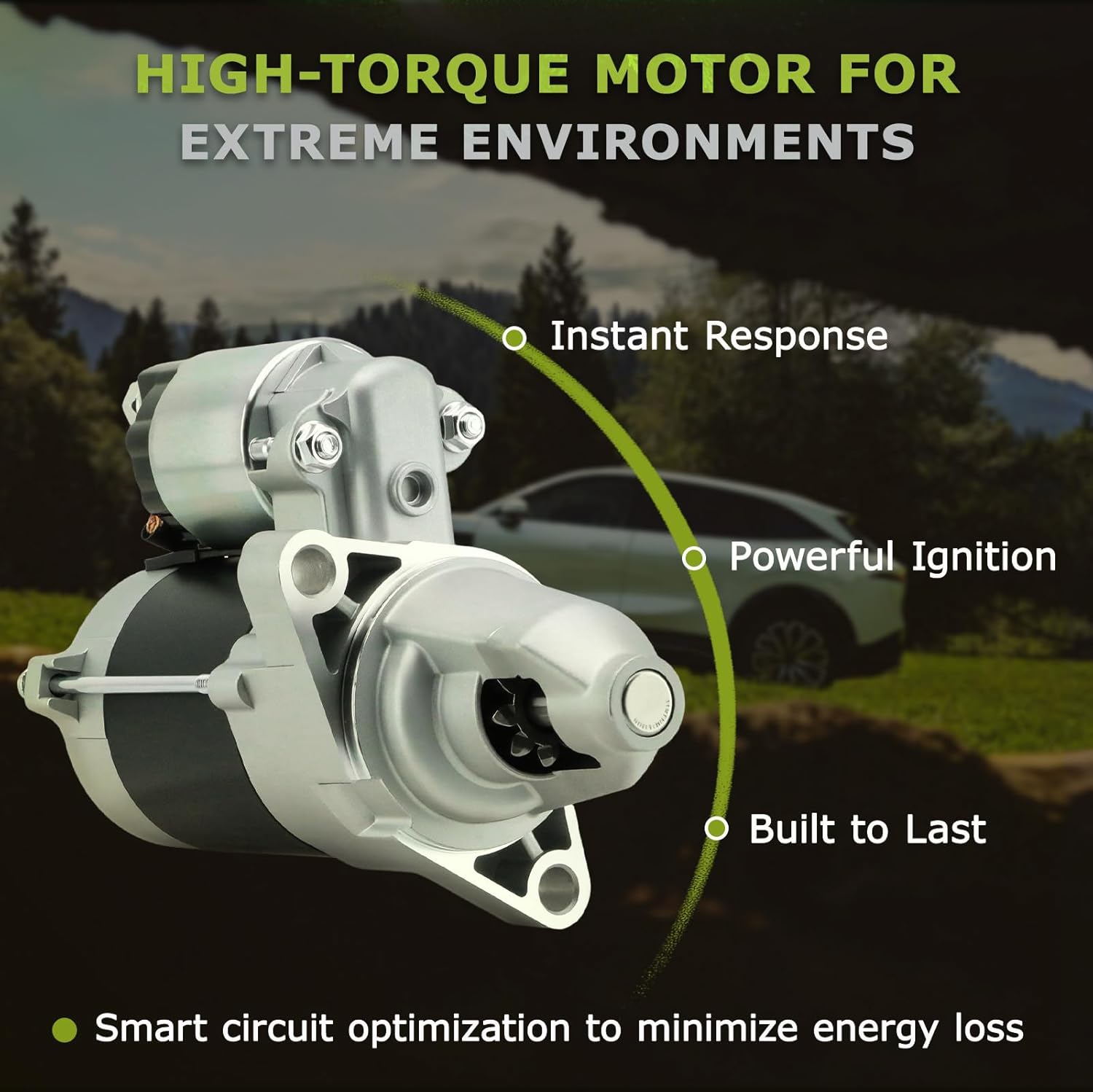 19612N New Starter Replacement for 32HP Briggs & Stratton Vanguard V Twin Vanguard Air Cooled 2007-2009, 12V CCW 9-Tooth, 845760 845640 845761 807383 809054 428000-0230 84006533 SND0529 410-52156