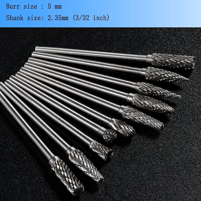 Set de 10 fresas de carburo 5x2.35 mm para herramienta rotativa miniatura 4