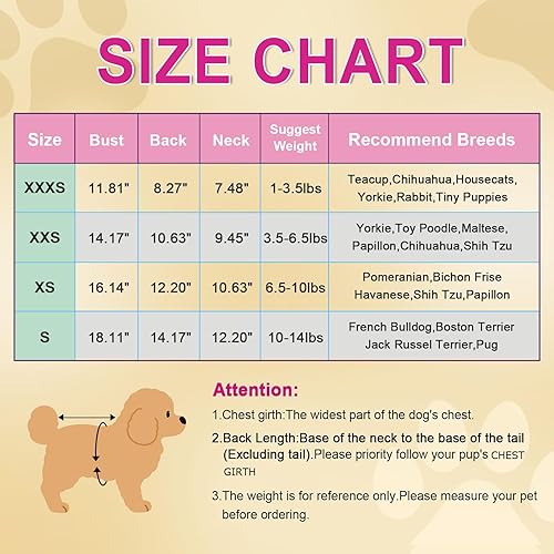 Miniatura 6 de Pijama de forro polar para perros pequeños, ropa para perros de otoño e invierno, XXXS, lindos suéteres extra pequeños para perros, overol de 4