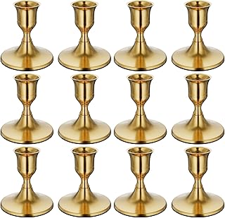 25 Green Glass Vase Decor Ideas That Bring the Outdoors In 13 12PCS Brass Gold Taper Candle Holders Set, Vintage Metal Candlestick Hol...