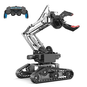 YAZHIYI Robot Arm Kit Toys, Flexible Remote Control Robotic Arm with 360 Gripper and Console, 2 in 1 Science Kit Best Birthday Gifts for Kids Adults, No Assembly Required Robot Arm (with Gift)
