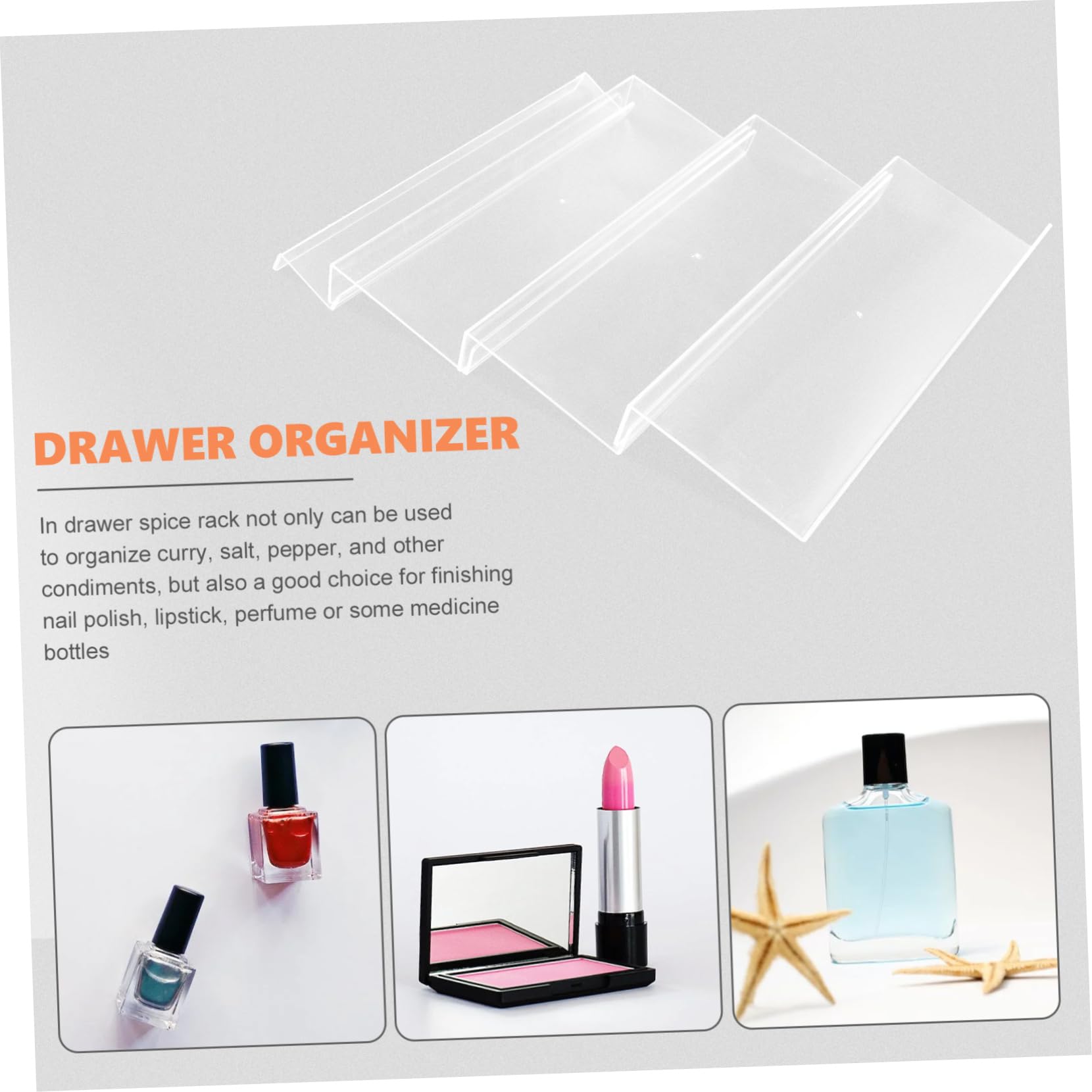 Étagère à Épices Transparente en Acrylique, 1 Set, Design Incliné