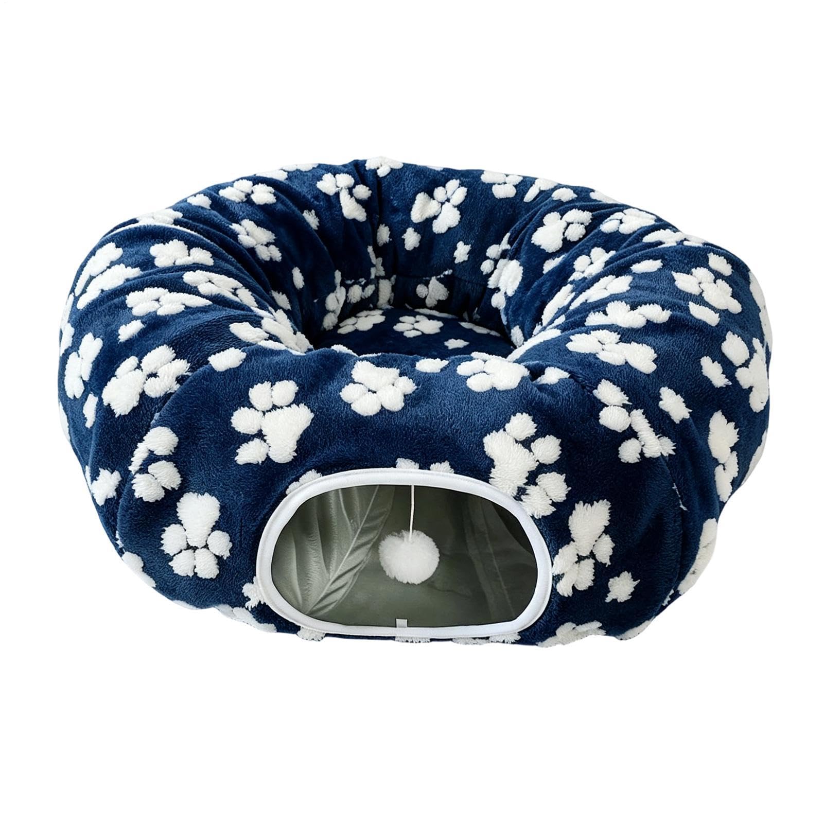 de Donut para Gatos Suave Grande Plegable Caliente Mascota Accesorios Con | Donut Cat Cama Túnel para Cachorros Conejo Mascotas Interior Piso Hogar Salón Dormitorio B