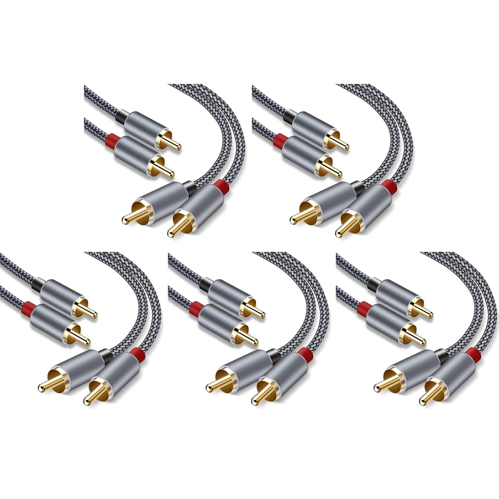 Cable de audio estéreo 2 macho a 2 macho con conectores chapados y doble blindaje 8