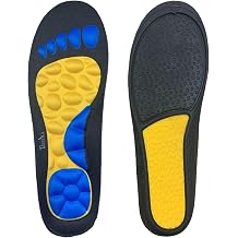 TIESTRA Massaging & Cushion Gel Work Insoles - All-Day Comfort for Standing & Walking, Arch Support Shock Absorbing Inserts Relieve Sore Feet & Tired Legs, Trim to Fit US Men 10-11, EU 43-44