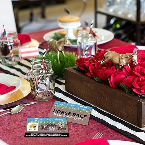 Miniatura 3 de 44 tarjetas para raspar el Kentucky Horse Derby – Juego de carreras de caballos suministros para fiestas