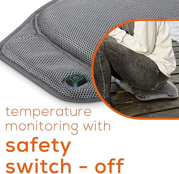 Beurer Portable Wireless Heated Seat Cushion with Convenient Storage Bag, Rechargeable, Durable for Indoor & Outdoor Use, Dark Grey 1 Count (Pack of 1)