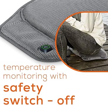 Beurer Portable Wireless Heated Seat Cushion with Convenient Storage Bag, Rechargeable, Durable for Indoor & Outdoor Use, Dark Grey 1 Count (Pack of 1)