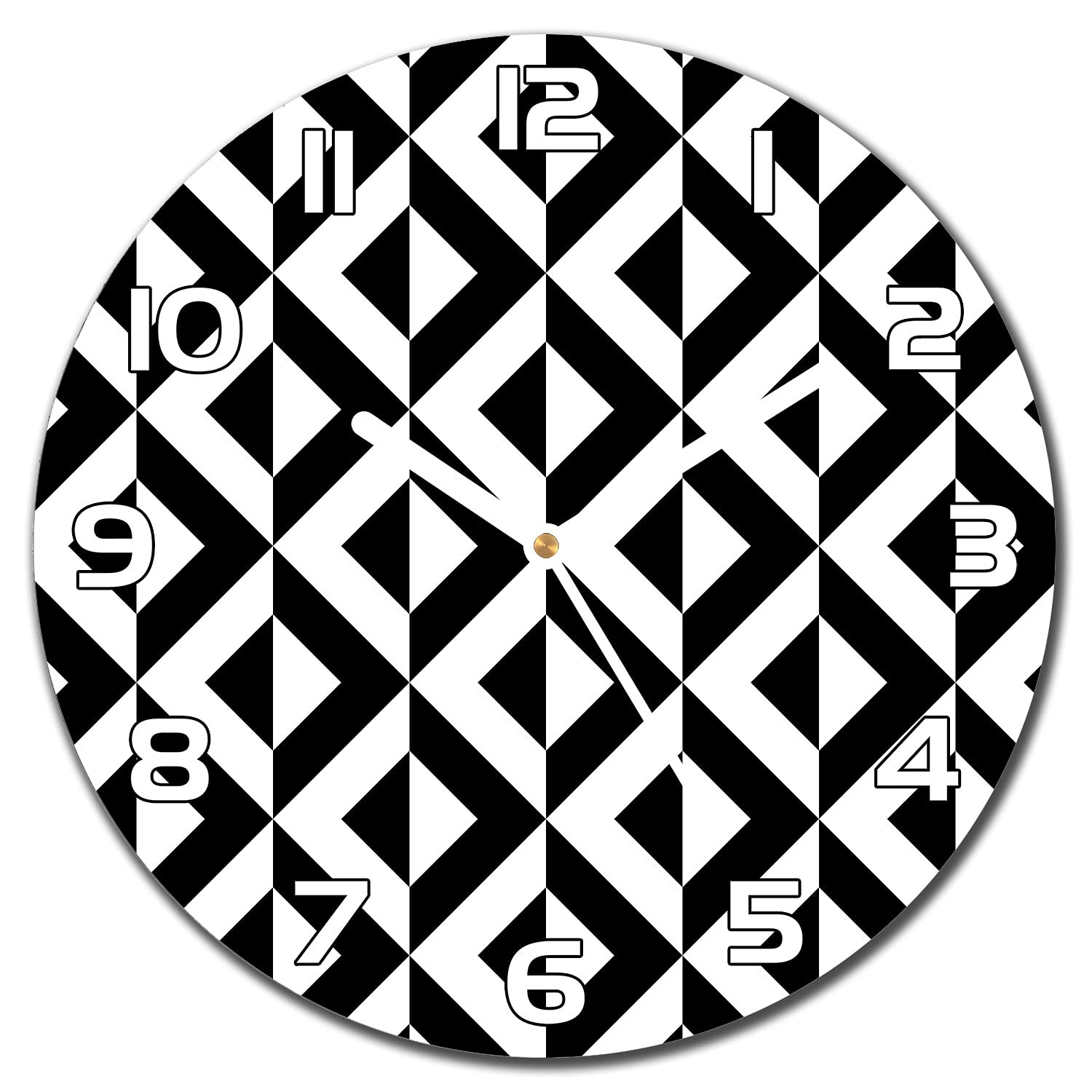 Horloge en verre 30 cm cuisine et salon au design de photo géométrique abstraite