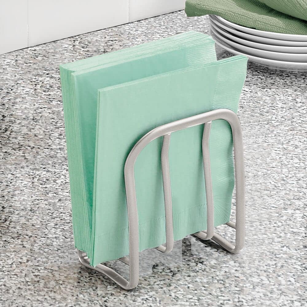 Uр Tо 40% оƒƒ mDesign Modern Metal Steel Paper Napkin Holder for Kitchen Countertops, Dinner/Picnic Tables - Indoor & Outdoor Use, Storage and Organization for Multiple Sizes - Satin Uр Tо 50% оƒƒ mDesign Modern Metal Steel Paper Napkin Holder for Kitchen Countertops, Dinner/Picnic Tables - Indoor & Outdoor Use, Storage and Organization for Multiple Sizes - Satin