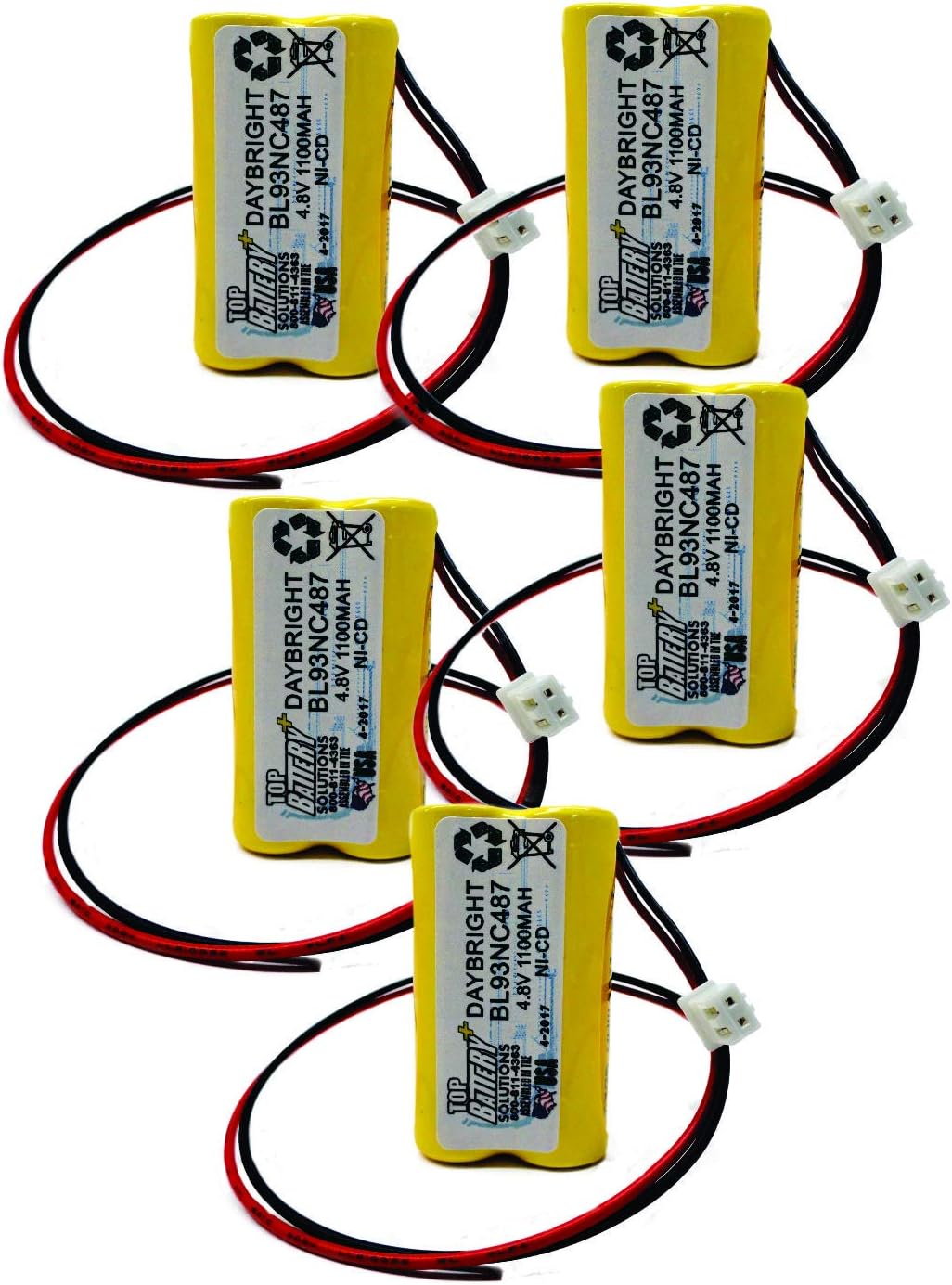 5PC Daybright/DAYBRITE BL93NC487,D-AA500 Replacement Battery