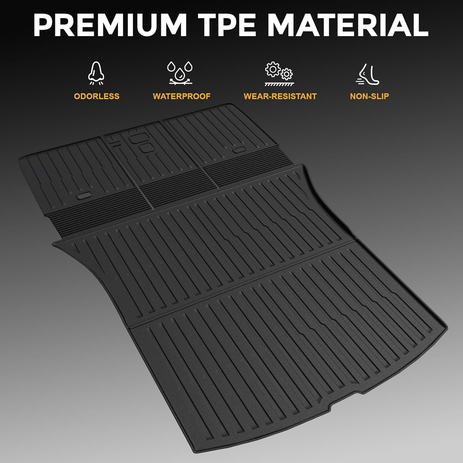 Cargo Mat for 2025 2026 Tesla Model Y Juniper Accessories, Full Coverage All Weather Trunk Cargo Liner with Backrest Protectors for Model Y 5 Seats (Not fit Standard) - Image 4