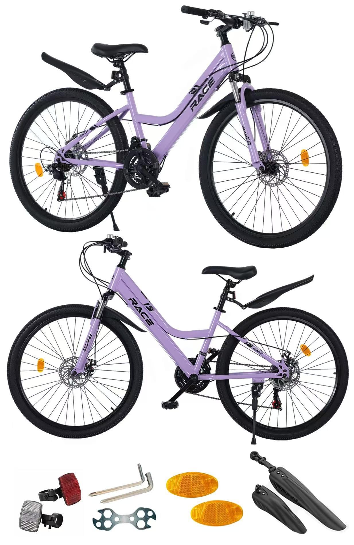 20”, 22", 24", 26 Inch Mountain Bike, Teenager Bicycle, Child and Adult MTB, Sport’s Cycle,15 KG Lightweight, 21 Speed, Dual Disc Brakes, New (22 Inch)
