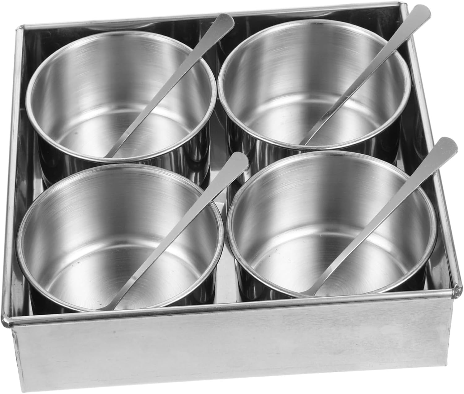 PRETYZOOM 1set Stainless Steel Spice Jar Set Compartments Removable Condiment Canister Lid Versatile Seasoning Pot for Cooking Easy to Clean