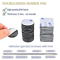 Vista 2 de Double Sided Foam Tape,Heavy Duty Mounting Tape,56Pcs 3mm thickness Self-Adhesive Tape,Super-Sticky Black Strong Pads Include Square