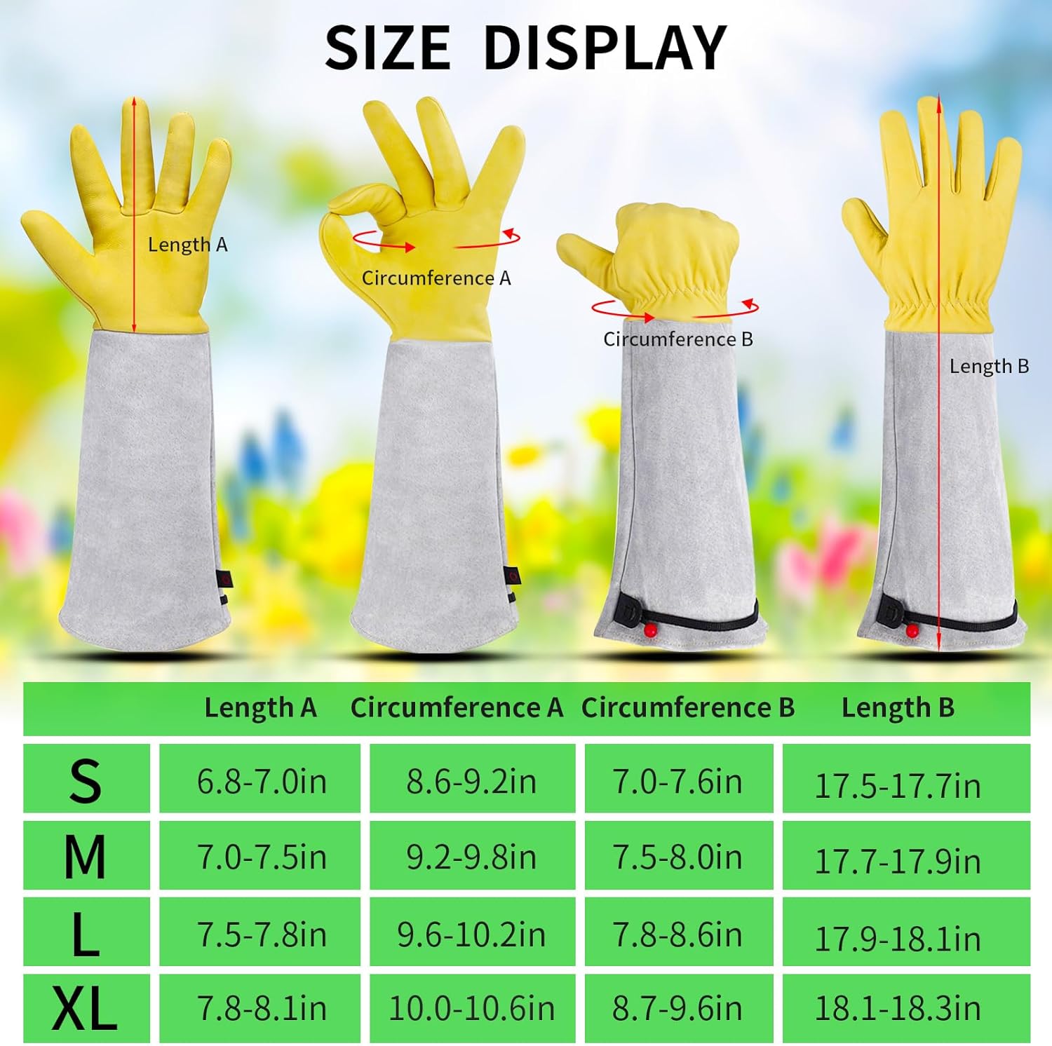 Rose Pruning Gloves for Men/Women, Long Gardening Gloves Thorn Proof, Cactus Glove, Goatskin Leather Planting Gauntlet Garden Working Glove, Gardening Gifts for Gardeners (Small) - Image 5