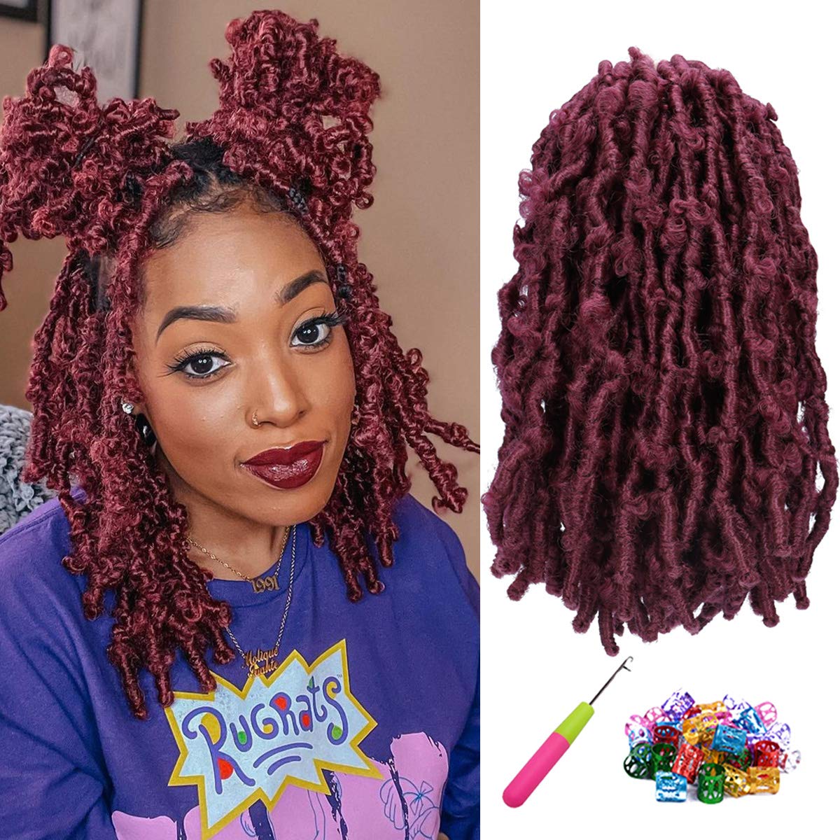 Buy 7 Packs Butterfly Locs Crochet Hair 12 Inch Prelooped Bob