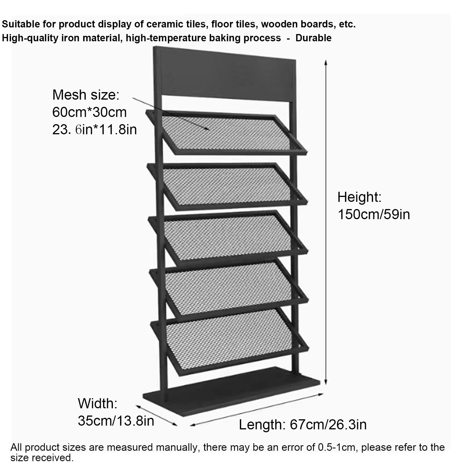 2 Pack Tile Sample Tile Display Rack Collectibles Display Shelf Black Metal Tile Display Stand Standing Stone Display Rack Rock Display Shelf 5 Tier Retail Rack For Tile Wood Floor Craft Shows