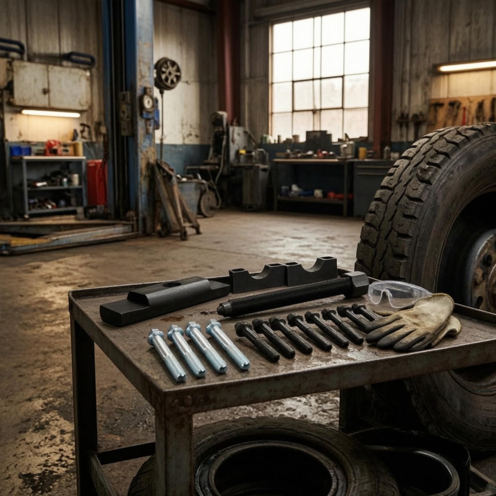 Amagogo Extracteur de Tulipe de Transmission pour Camion Outil Dépose Yoke Arrache Moyeu Poids Lourds Extracteur Transmission Renforcé Acier Solide Kit avec