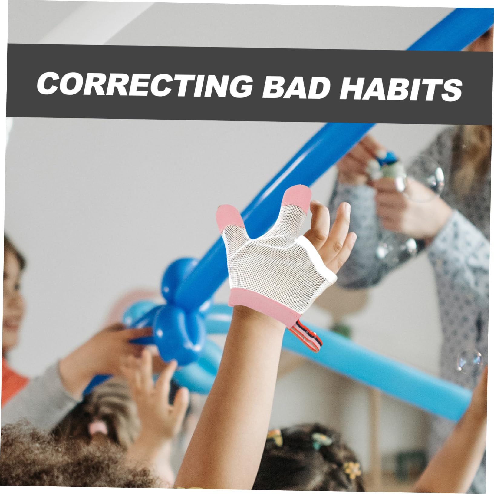 Beatifufu Stop Thumb Sucking Nail Biting Hand Protection Gloves for Boys and Girls Comfort Fit Mitts Adjustment Rope