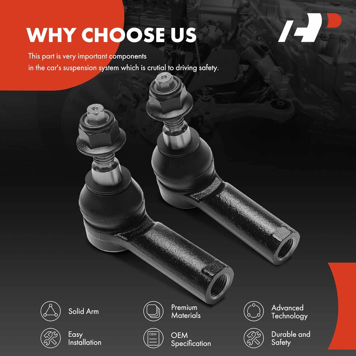 A-Premium 2 x Front Outer Tie Rod Ends, Compatible with Ford Transit-150, Transit-250, Transit-350, Transit-350 HD, 2015 2016 2017 2018 2019