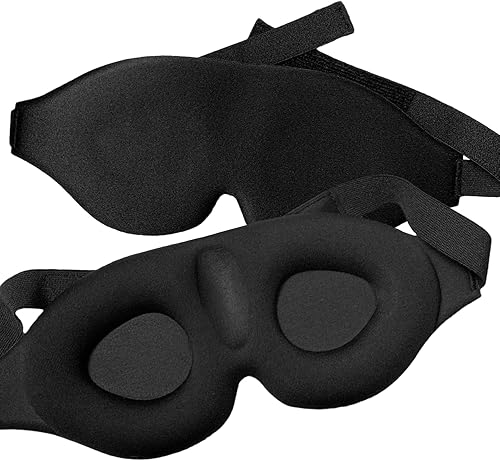 Máscara de ojos para dormir, copa contorneada 3D para hombres y mujeres, máxima comodidad, bloqueo de luz, cubierta suave para viajes, yoga,