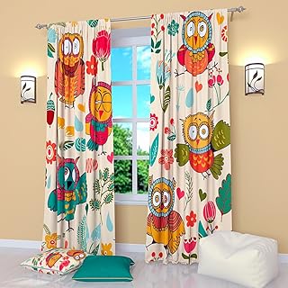 Factory4me Owl Curtains for Girls Kids Kitchen Baby Room Window Curtain Panels 84 Inches Print for Nursery