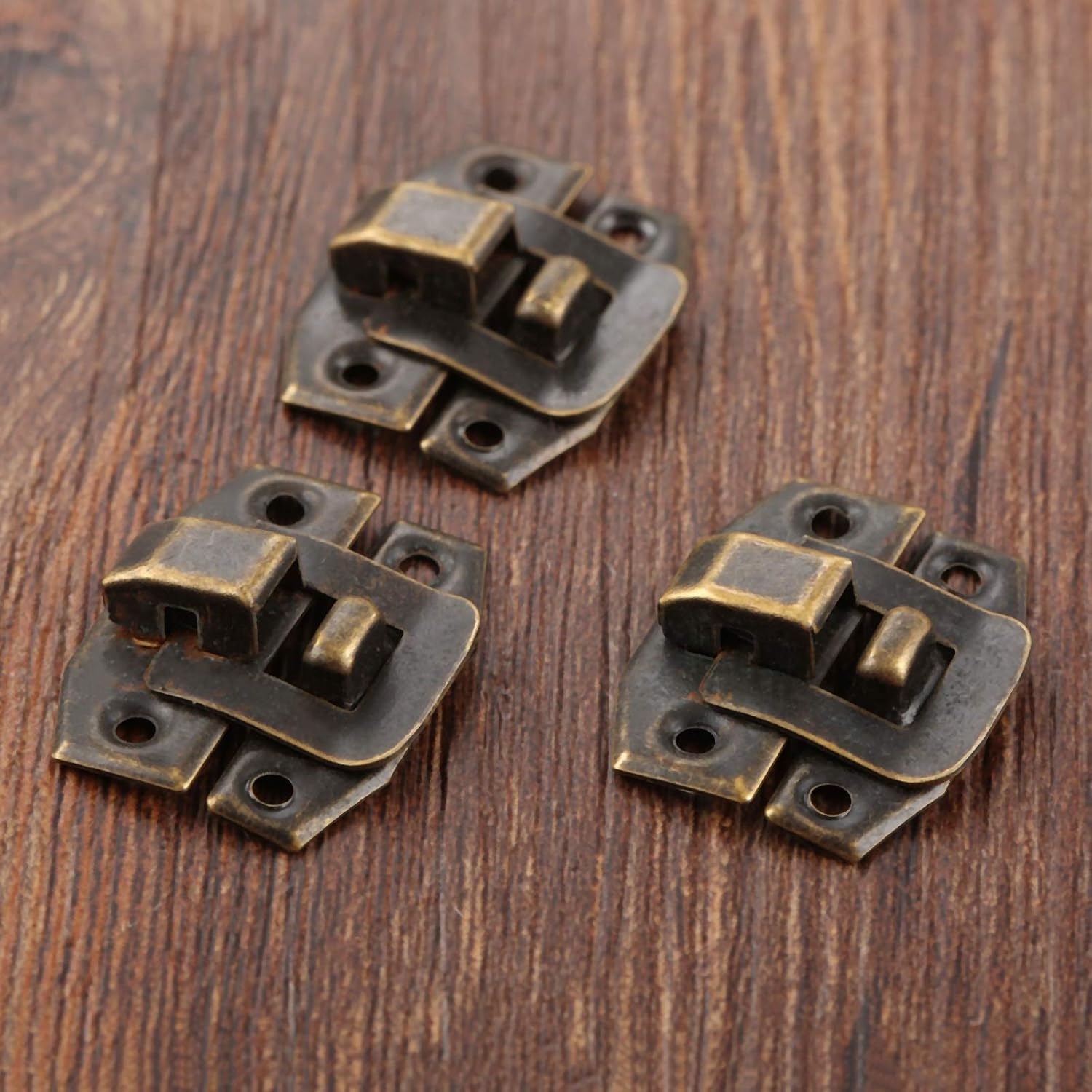 Hasp,20Pcs Antique Bronze Box Hasp Lock Catch Latches for Jewelry Box Suitcase Buckle Clip Clasp Furniture Hardware 24 * 19mm