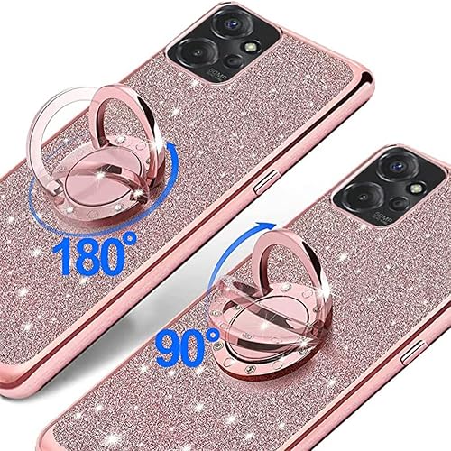 Miniatura 3 de B-wishy Funda para Moto G Power 2023 para mujer, con purpurina, cristal, mariposa, corazón, floral, delgada, TPU de lujo, linda funda protectora con