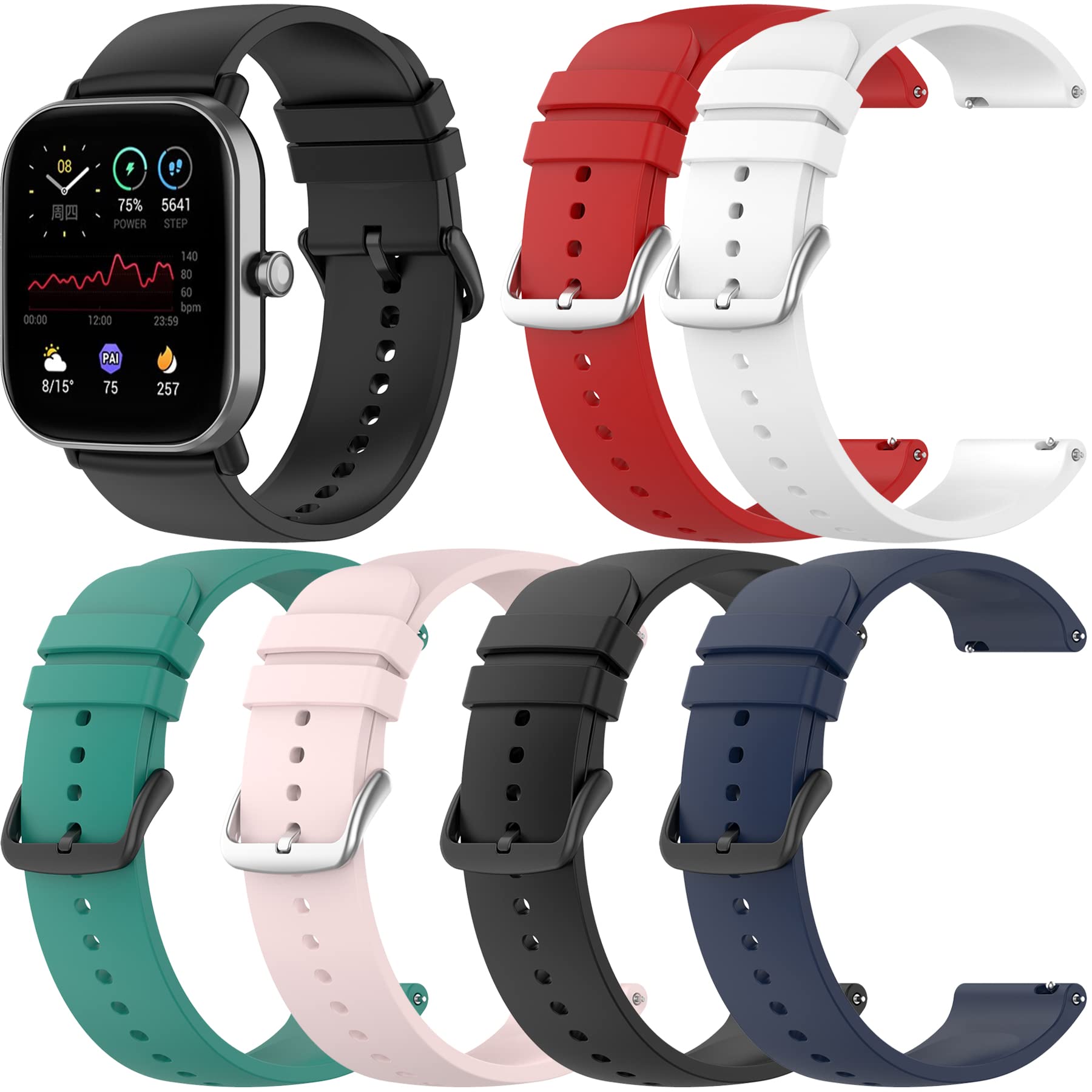 Chofit Soft Silicone Bands Compatible with AKUMAKA Series 1 Watch Bands for Women Men,Quick Release Wristbands Adjustable Replacement Bands Strap for AKUMAKA Series 1 Smart Watch Band Accessories