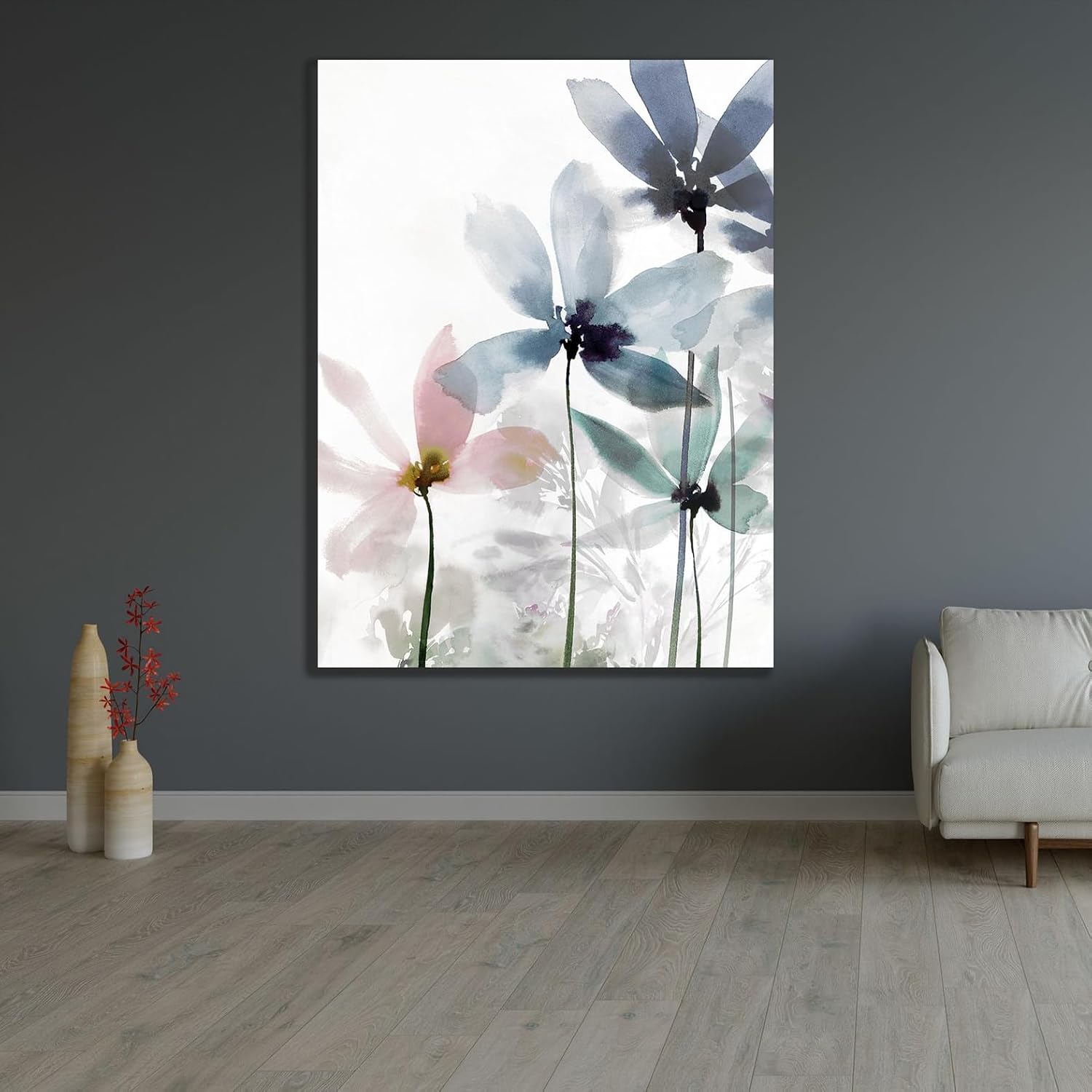 ArtDirect Whimsical Blossoms II Custom Framed Art Print Giclee Print or Canvas Options with Various Sizes and Customization by Aria K