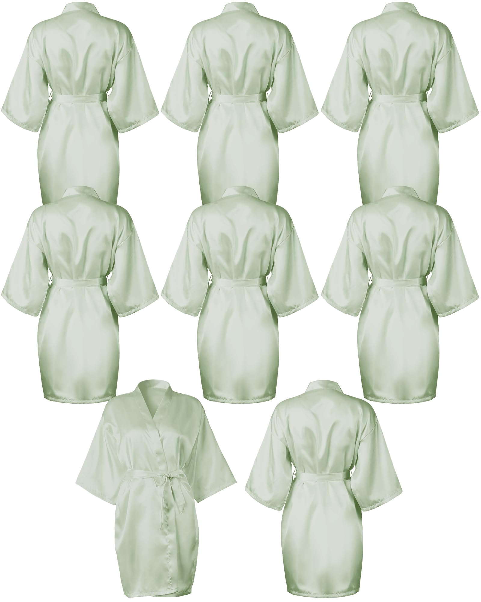 Patelai Bridesmaids Robes for Women Silk Satin Kimono Short Robe Bulk Bridal Party Getting Ready Outfits Wedding Sleepwear
