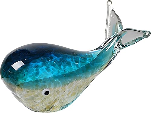 Miniatura 3 de Rayberro Decoración de figura de ballena de cristal, estatua de ballena de cristal, escultura de animales marinos, manualidades de vidrio para