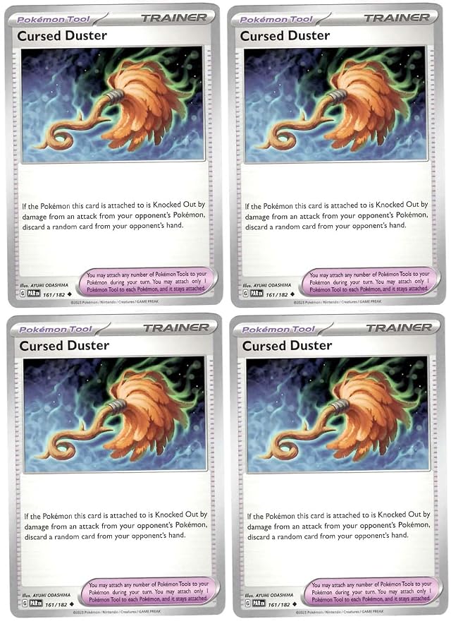Cursed Duster - 161 182 - Paradox Rift - Pokemon Trainer Card Lot x4 - Playset