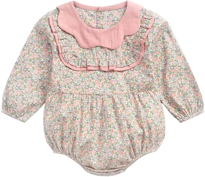 Amazon Co Jp ウィードマップ 歩行服 ロンパース 女の子 ベビー服 長袖 新生児服 ボディースーツ 花柄 可愛い 襟付き プレゼント 春夏 秋 服 ファッション小物