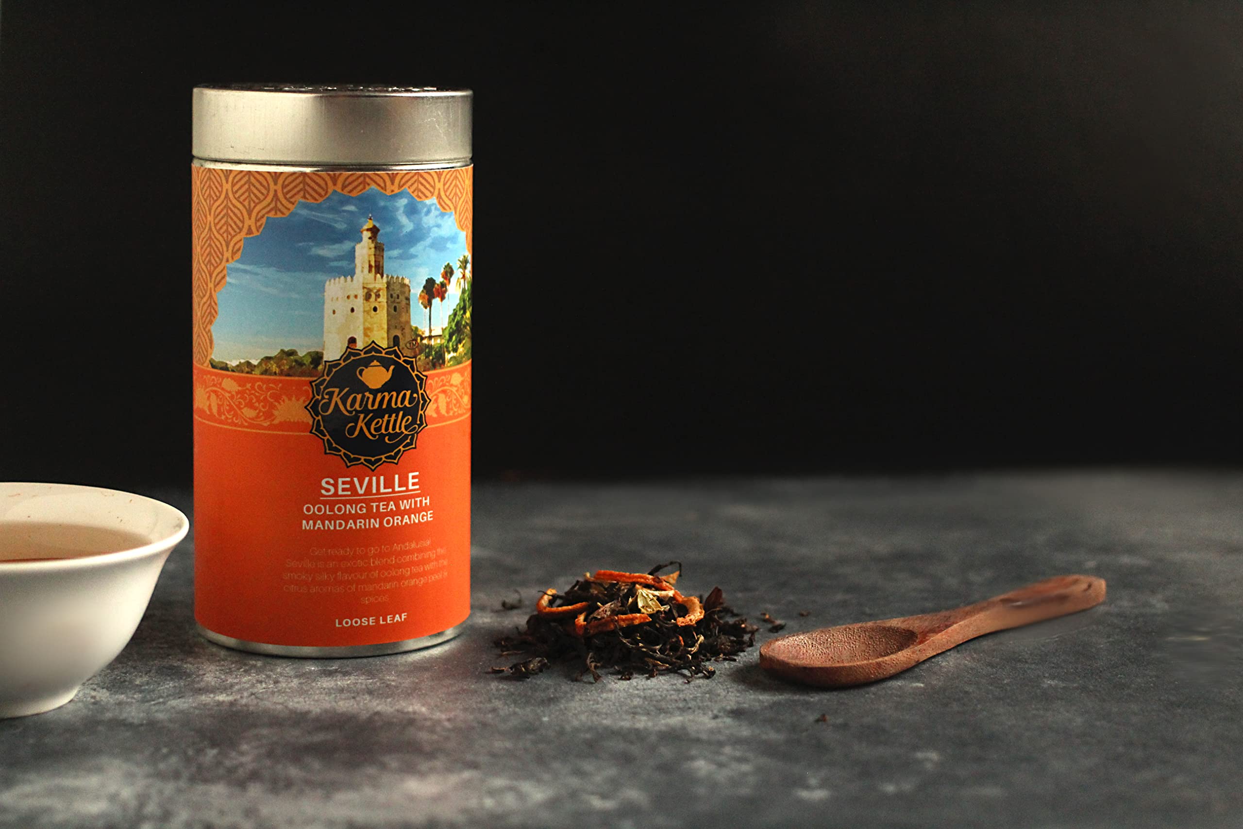 Karma Kettle Seville Premium Whole Oolong Tea, Orange Peel, Whole Spices, 100% Natural Tea, Loose Leaf, 75gms - Image 7 thumbnail