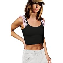 LAMISSCHE Womens Cropped Workout Tank Tops Padded Sports Bra Time Out Tank Ruffle Athletic Yoga Gym Camisole Tops