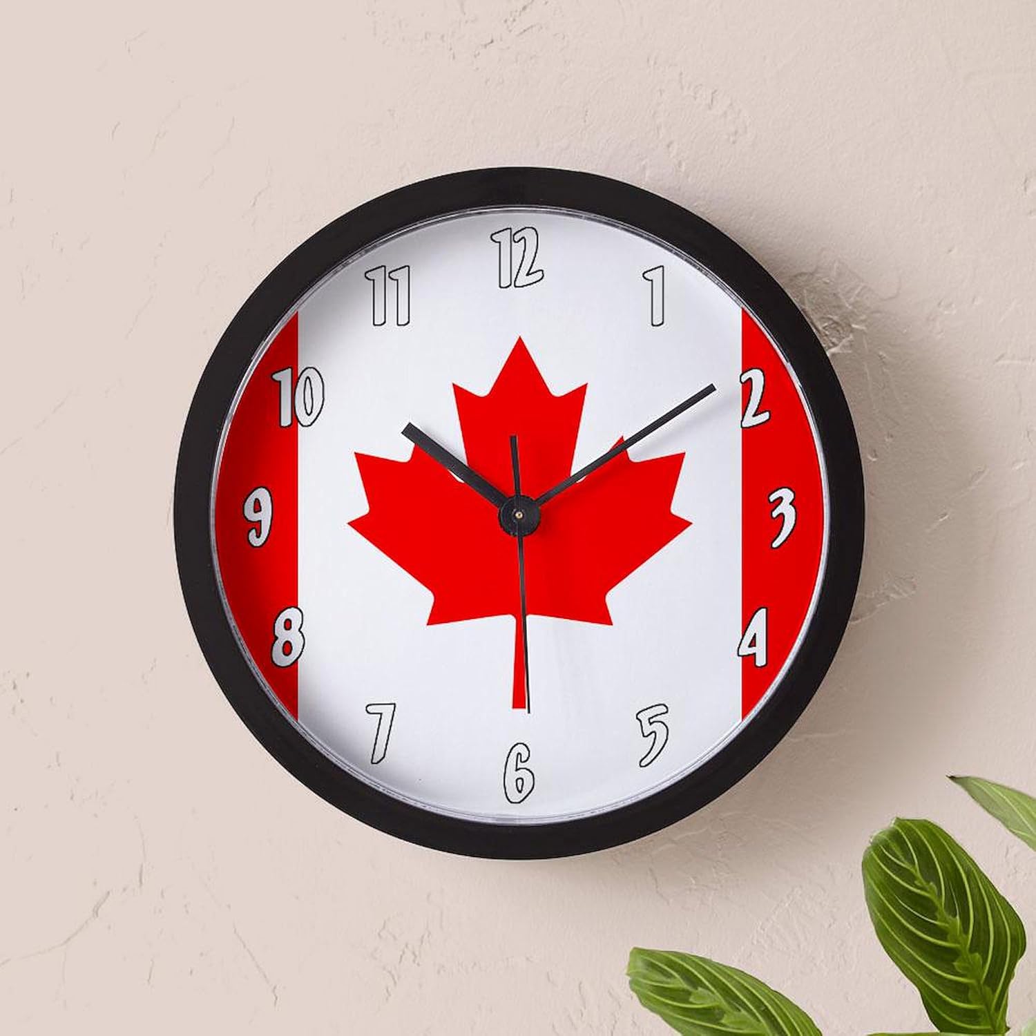 CafePress Canadian Flag 10" Wall Clock for Livingroom, Kitchen, or Office