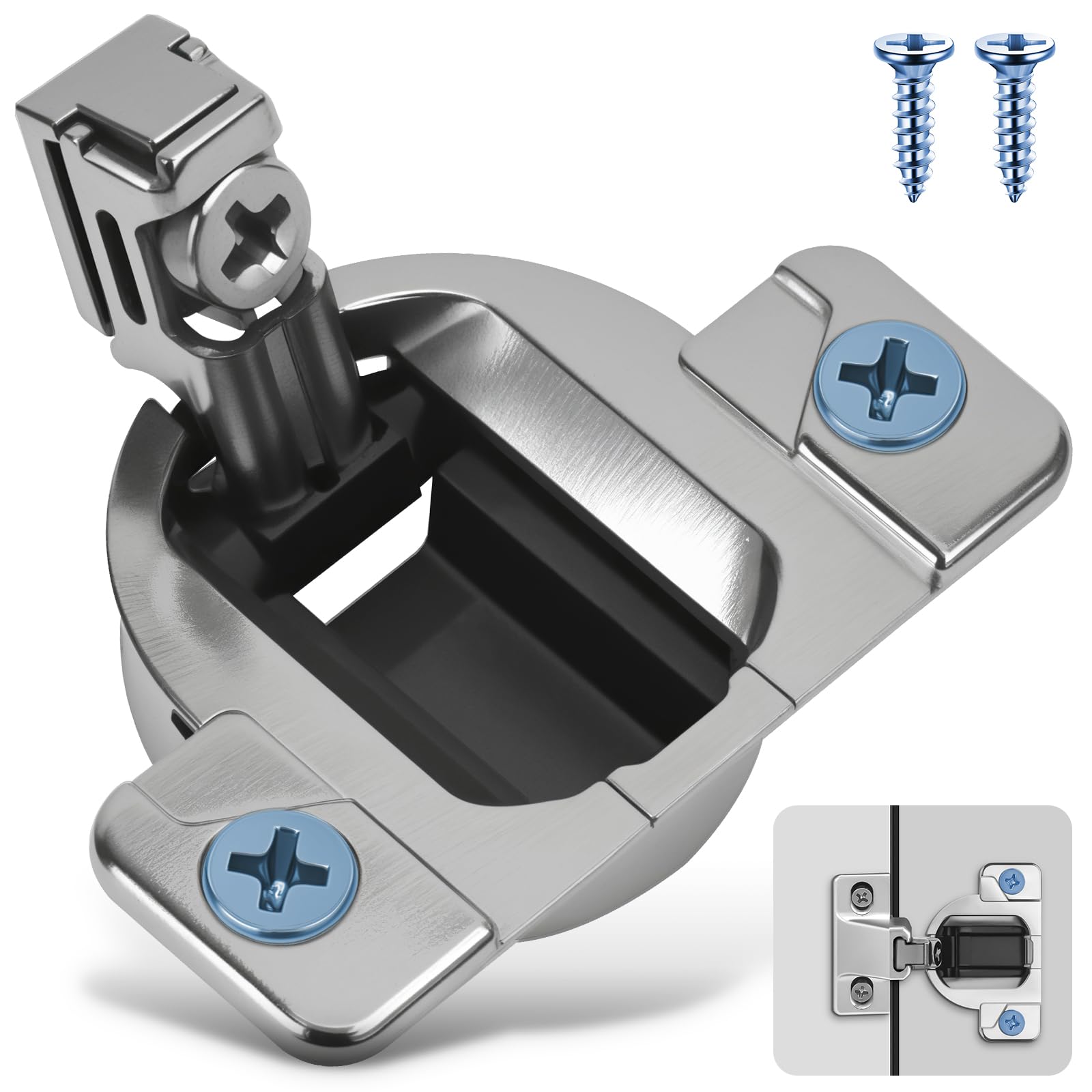 8 PCS Cabinet Hinges Replacement for Blum Cabinet Hinges (110 Degree 30.310-11.02), Screw On Self Closing Kitchen Cabinet Door Hinges (Include Screws, Without Mounting Plate)