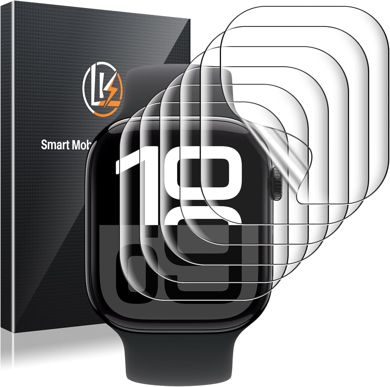 LK 6 Pack for Apple Watch Series 11 Screen Protector 46mm Series 10 [Flexible TPU Not Glass] Self-Healing, Max Coverage, Bubble Free, HD Clear Screen Protector for iWatch S11/S10 46mm, Anti-Scratch