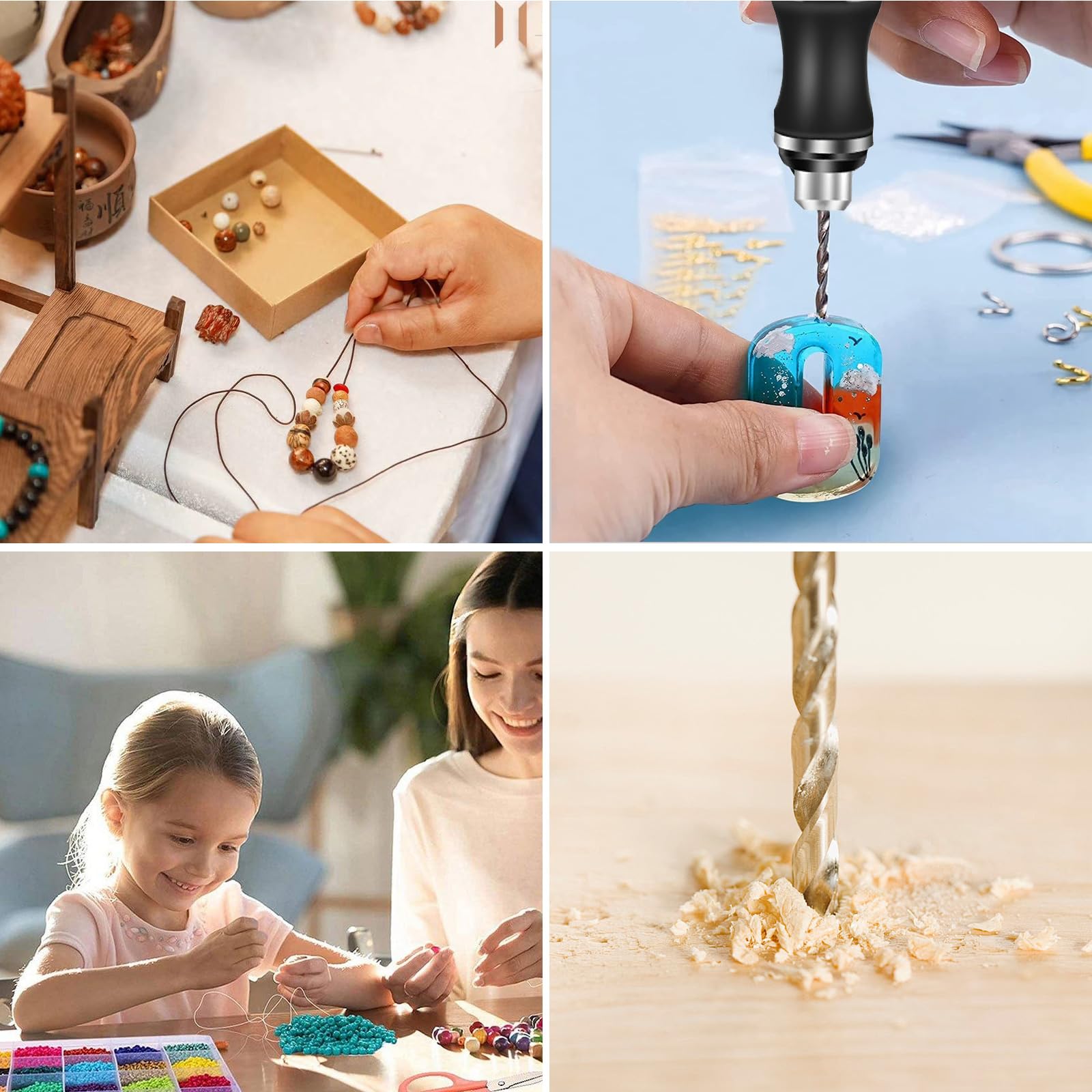 Perceuse électrique 3 vitesses rechargeable - 10 forets - Modélisme, bois, résine, bijoux - Circuit imprimé plastique - Bleu