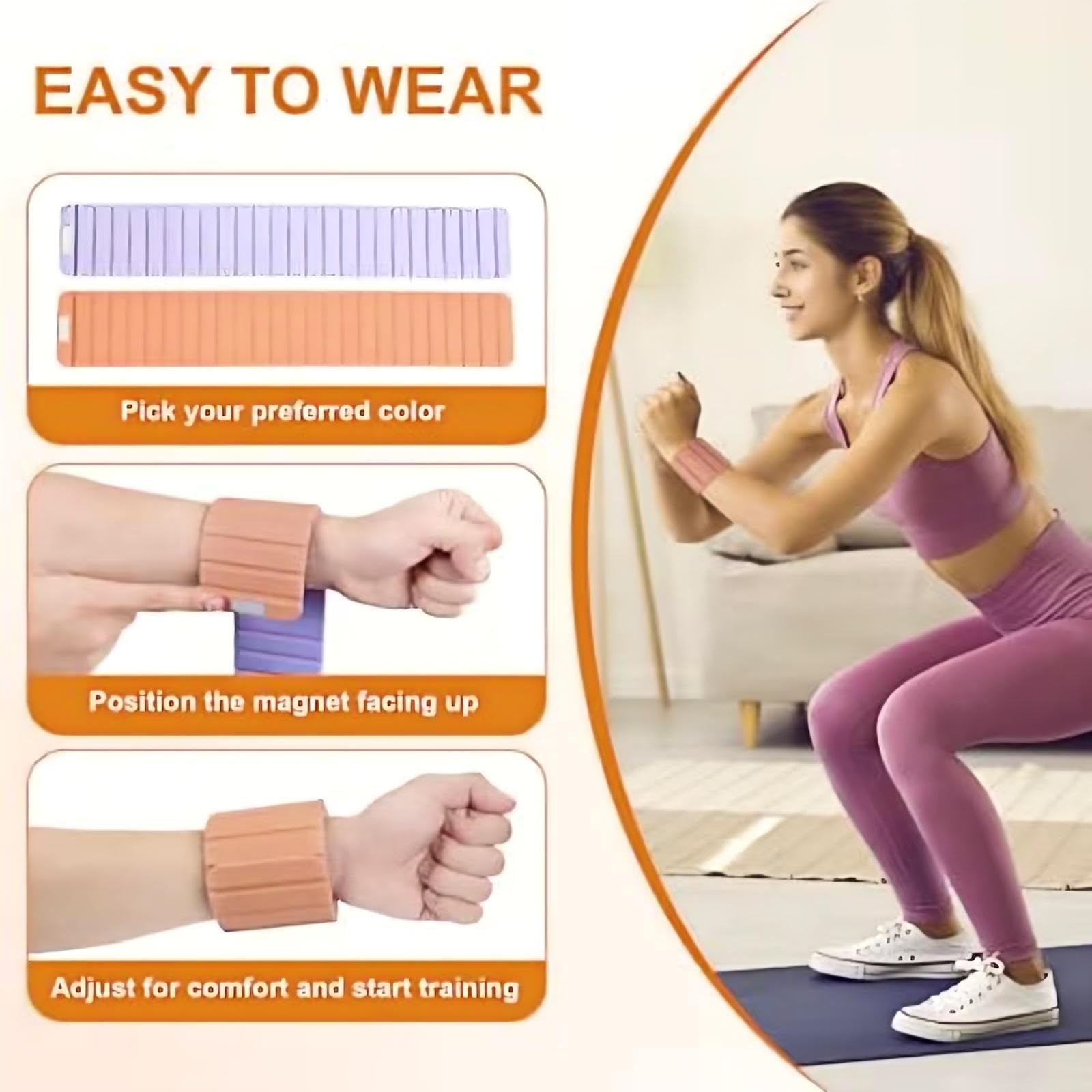 Pesas de tobillo para mujeres y hombres, juego de 2 pesas de muñeca ajustables (1 libra cada una), pesas de pierna/brazo, pulseras de pesas de muñeca y tobillo para yoga, pilates, correr, fitness