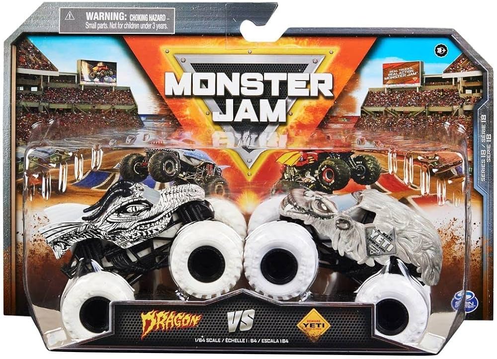 Monster Jam 2022 1:64 Diecast 2-Pack Max Contrast Black & White