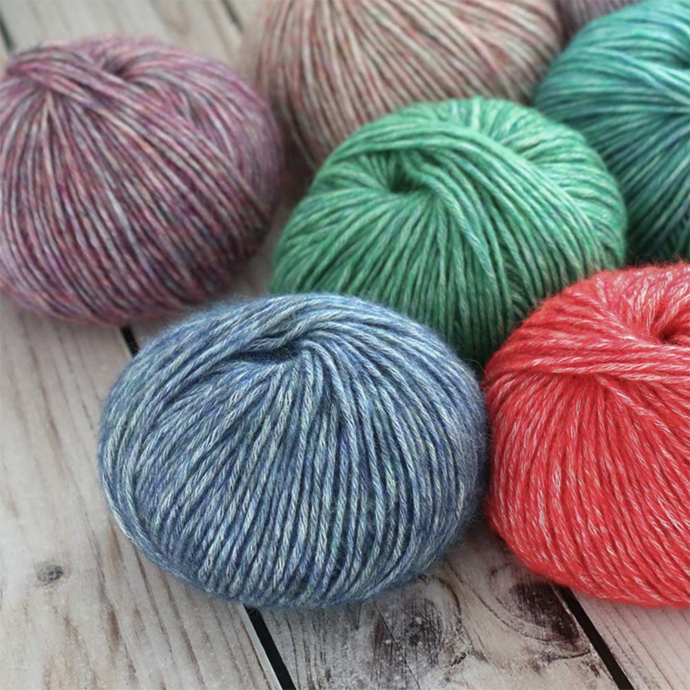 300G Blumen gefärbt Spinning Wolle Garn für Stricken und Häkeln, Baumwolle Acryl, 11 Farben, Pullover Schal Handschuhe Schal,02