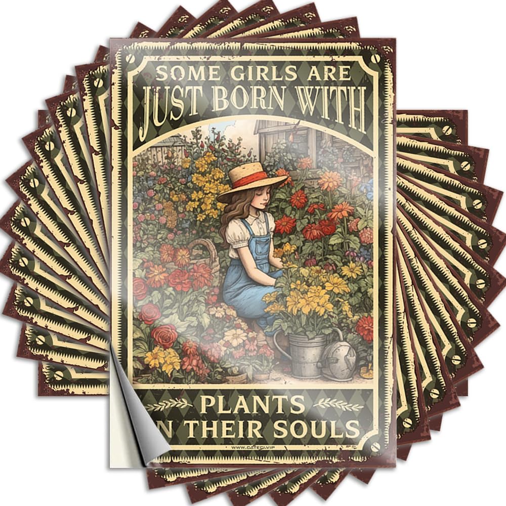 Tattoos Small Vinyl Sticker | Some Girls are Just Born with Plants in Their Souls Poster Neutral for Science Use(8X12CM)