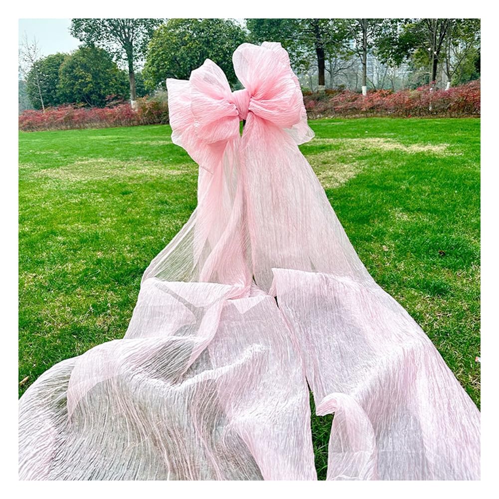 Riesige Schleifendekoration große Rosa Hochzeitsschleife Plissierte Schleife Dekoschleifen für Hochzeit, Verlobung, Junggesellinnenabschied, Babyparty, Hintergrunddekoration 47cm*180cm