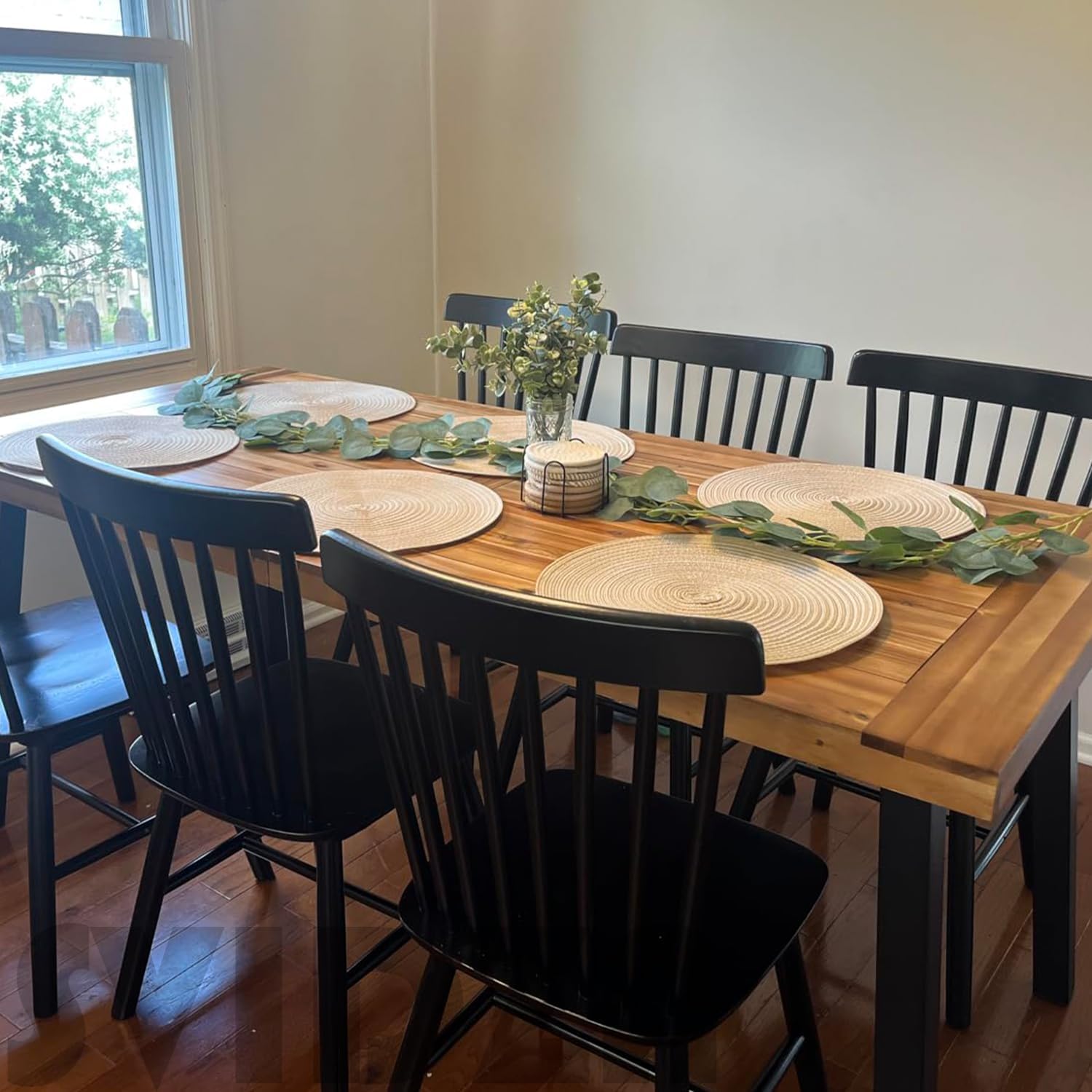 Round Placemats Set of 6, Washable Round Braided Place Mats, Suitable for Kitchen Dining Tables, 15" Heat Resistant Table Mats - Beige