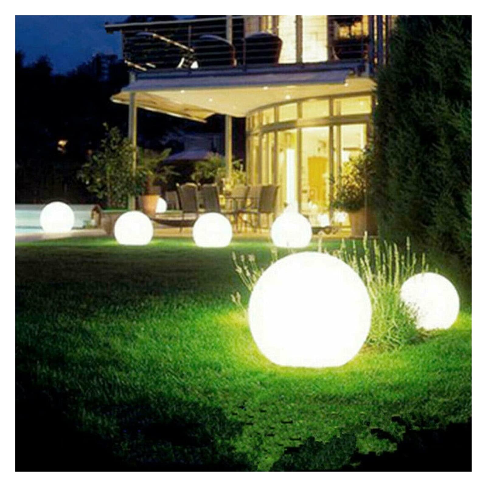 Luces Jardín 2 PCS Solar Ground Light Ball Lámpara de Bola Outdoor jardín Patio Decoración Luz del césped Luz de Césped
